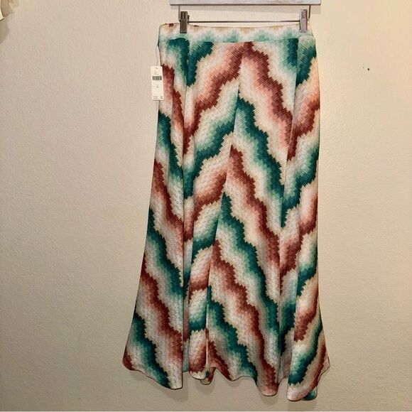 NWT Maeve Anthropologie Maria Multicolor Chevron Sweater Midi Skirt XL - Picture 4 of 13